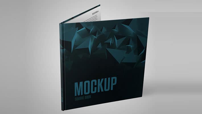 Square Book PSD Mockup