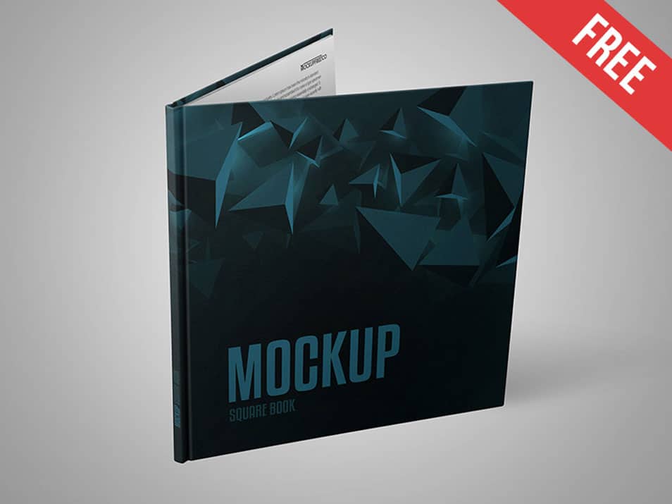 Square Book PSD Mockup