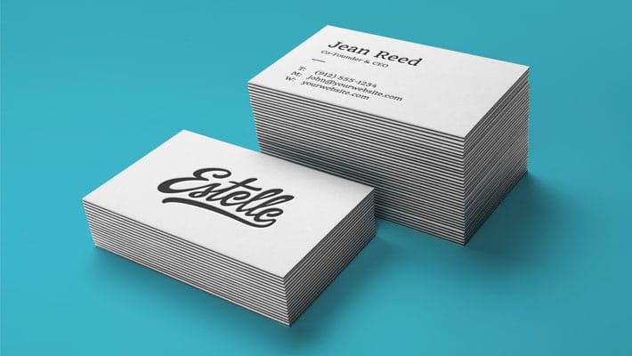 Stack Letterpress Business Cards MockUp