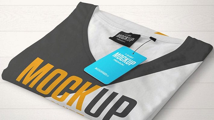 T-Shirt with Hangtag PSD Mockups