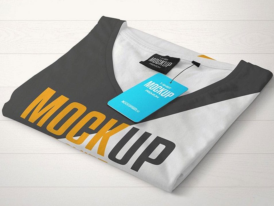 T-Shirt with Hangtag PSD Mockups