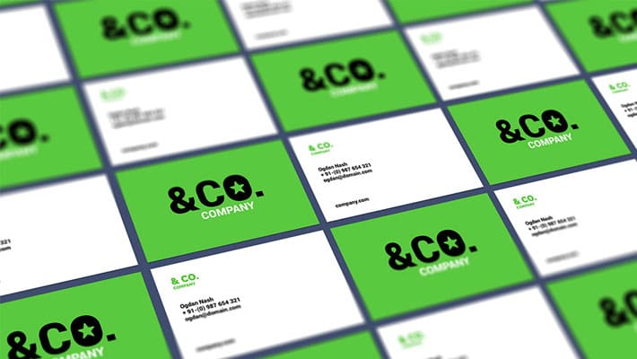 Tiled Perspective Business Card Mockup