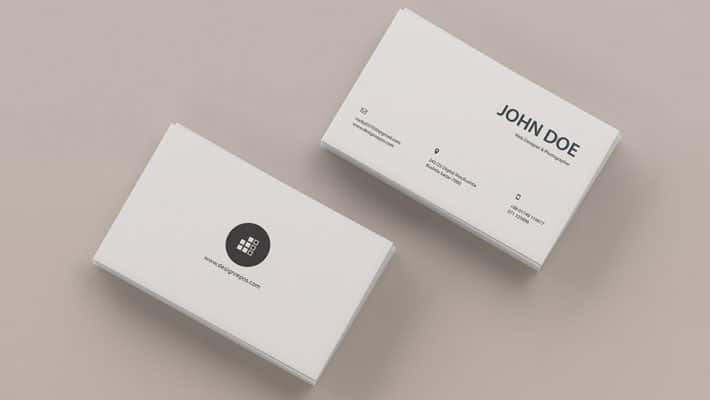 Top View Business Card Mockup