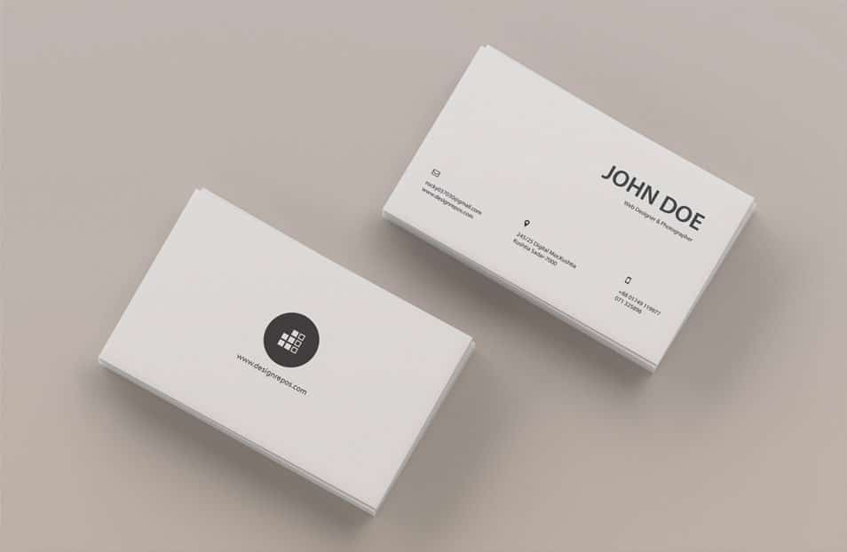 Top View Business Card Mockup
