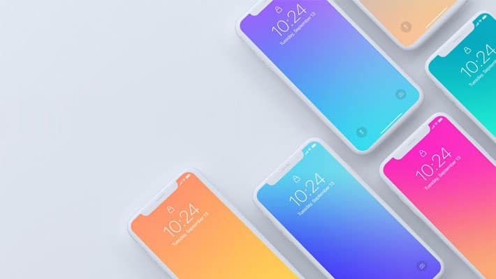 Top View of iPhone X Devices Mockup