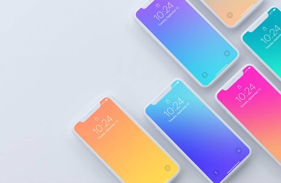 Top View of iPhone X Devices Mockup