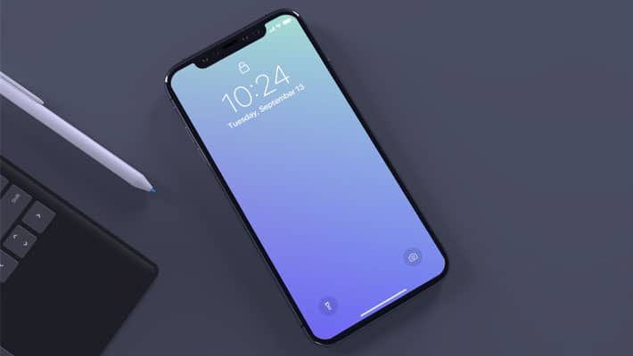 Top View of iPhone X Mockup