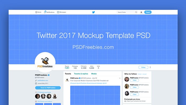 Twitter Mockup Template Free PSD