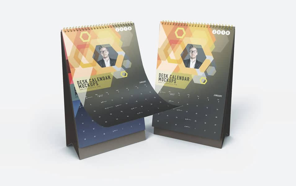 Vertical Desk Calendar Mockups