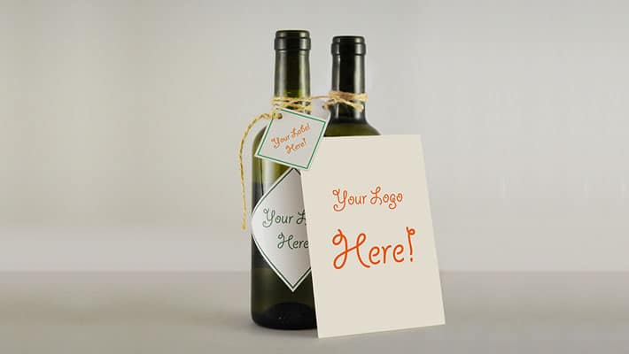 Wine Bottle & Greeting Card MockUp