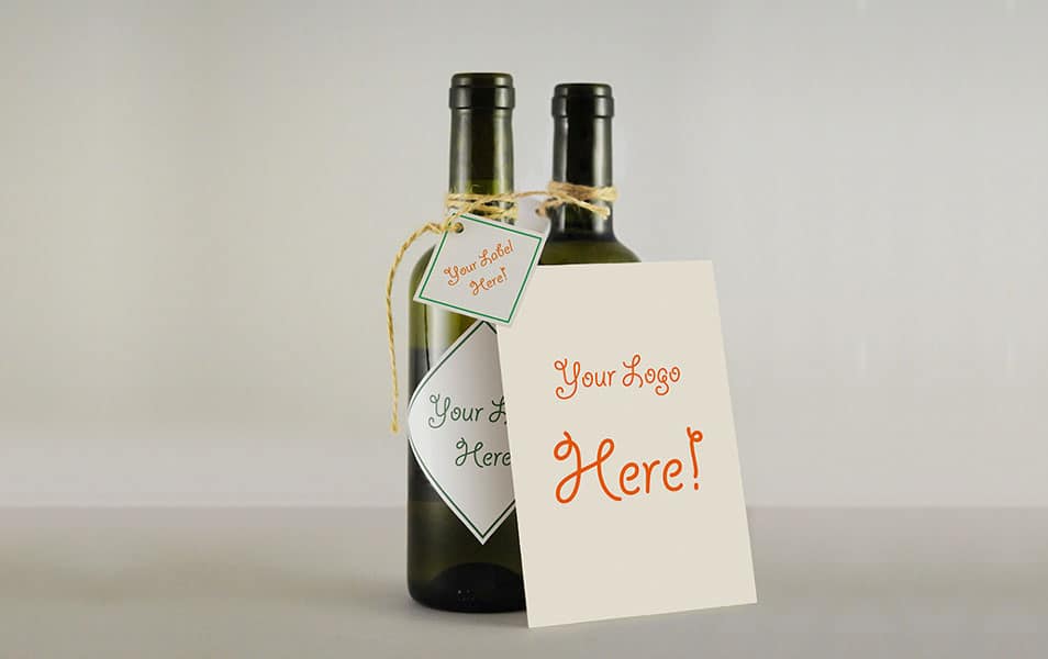 Wine Bottle & Greeting Card MockUp