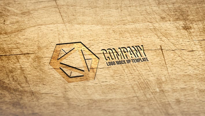 Wooden Area Engraved Effect Logo Mockup