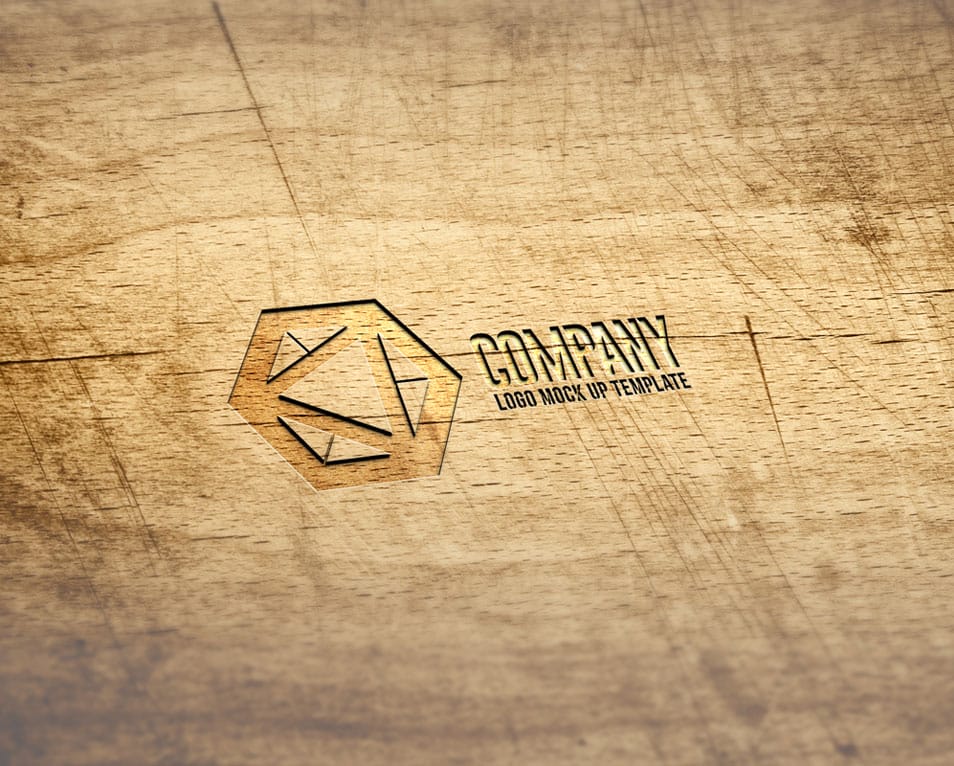 Wooden Area Engraved Effect Logo Mockup