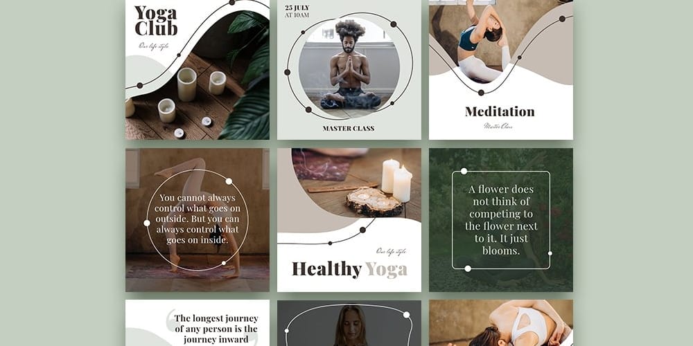  Yoga Instagram Posts Templates
