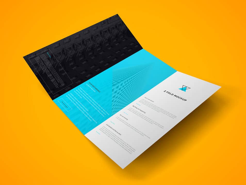 Z Fold Brochure PSD Mockup