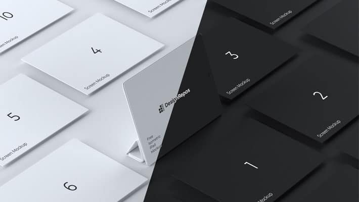 iPad Mockup with Isometrice Screens