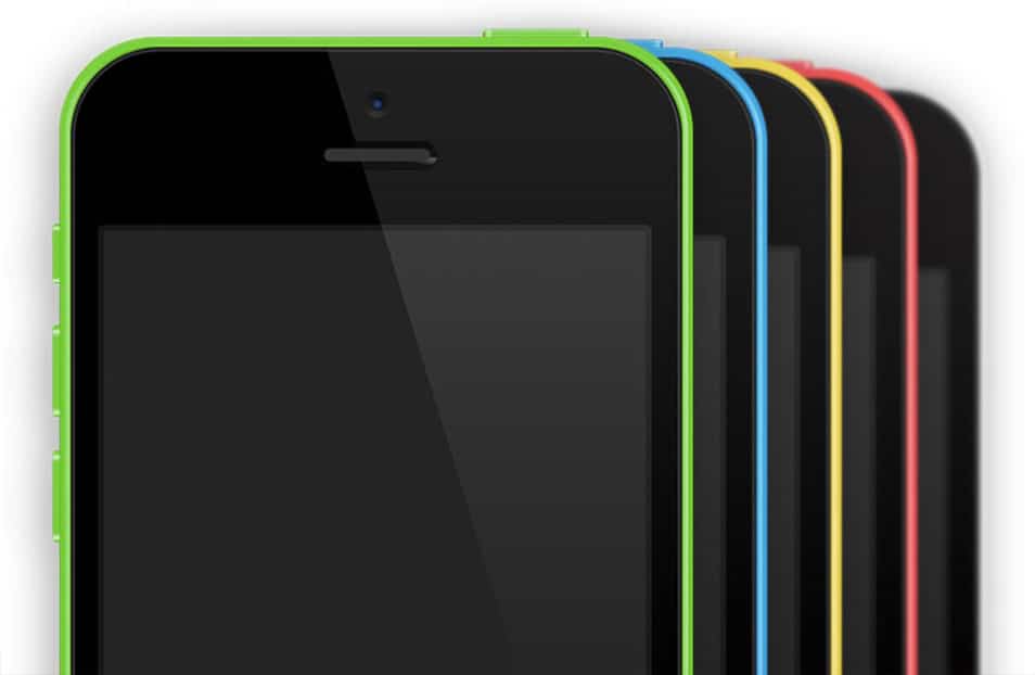 iPhone 5C Vector PSD Mockup