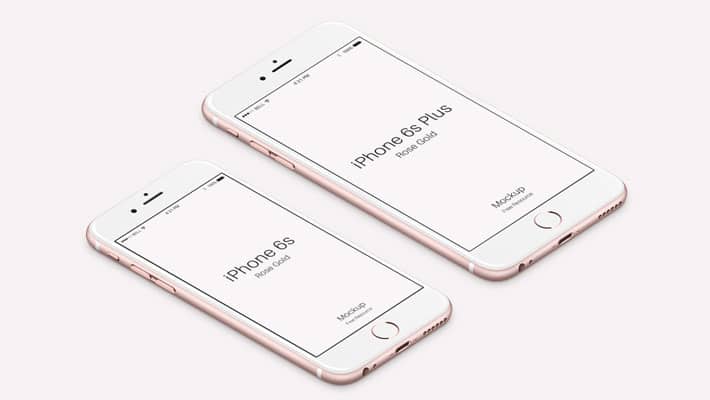 iPhone 6s PSD Rose Gold Mockup