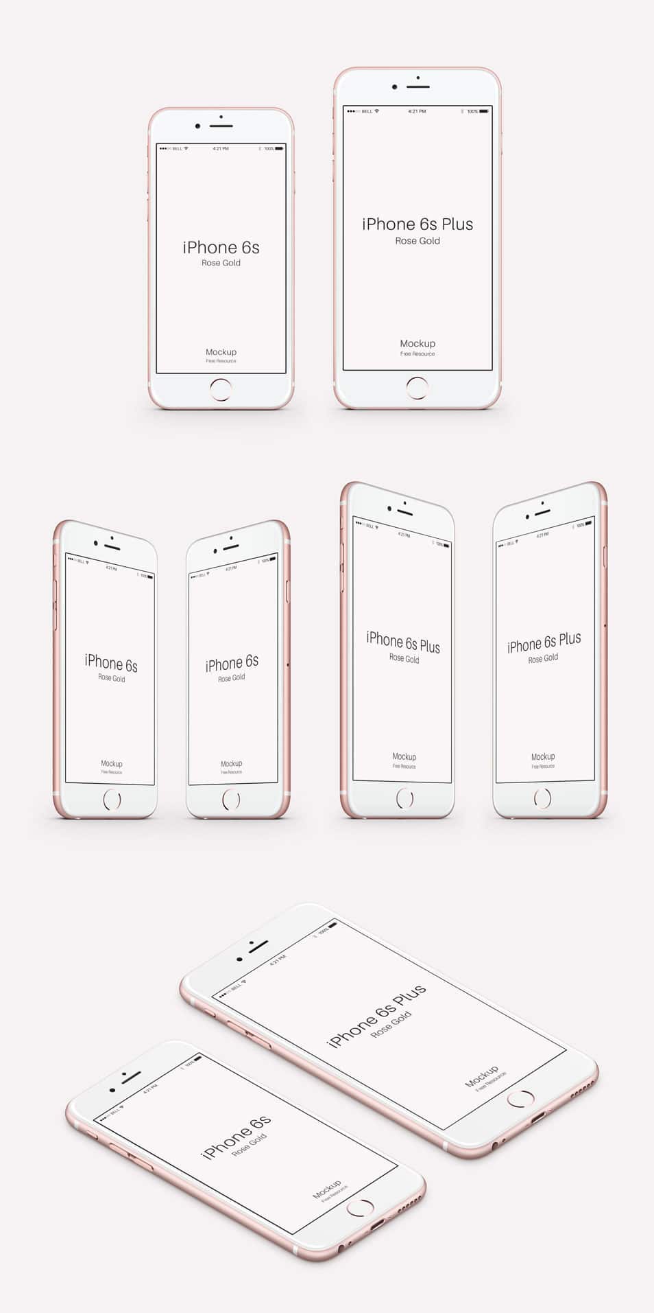 iPhone 6s PSD Rose Gold Mockup