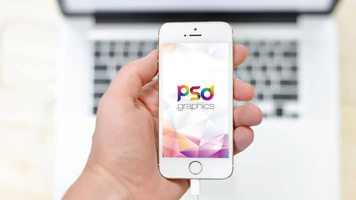 iPhone 7 in Hand Mockup Free PSD