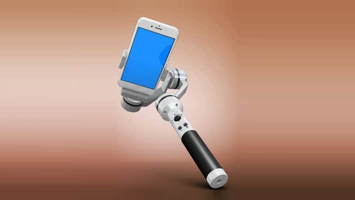 iPhone 7 with Selfie Stick Mockup