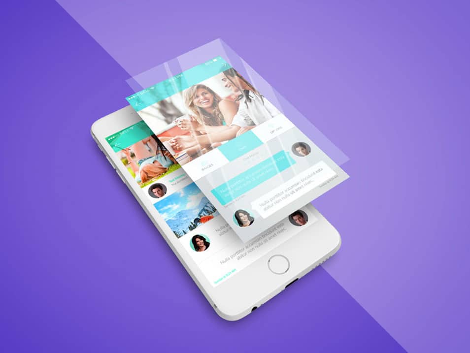 iPhone App Screen PSD Mockup