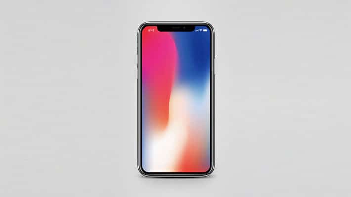 iPhone X Mockup with Status bar icons