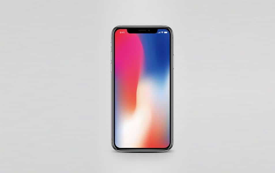 iPhone X Mockup with Status bar icons