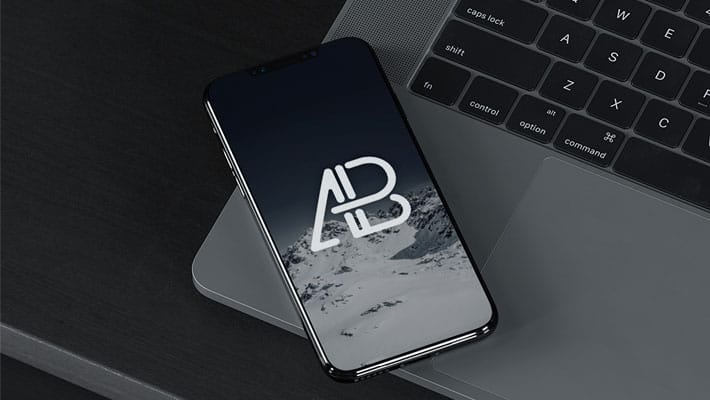 iPhone X On MacBook Pro Mockup