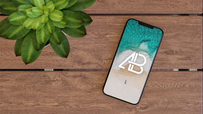 iPhone X On Table Mockup