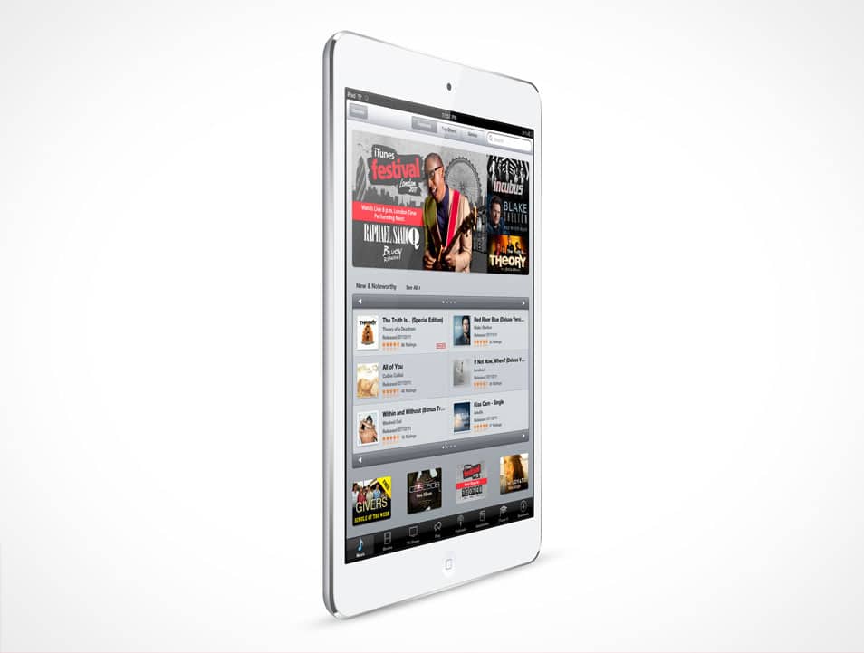 New White iPad Mini Mockup