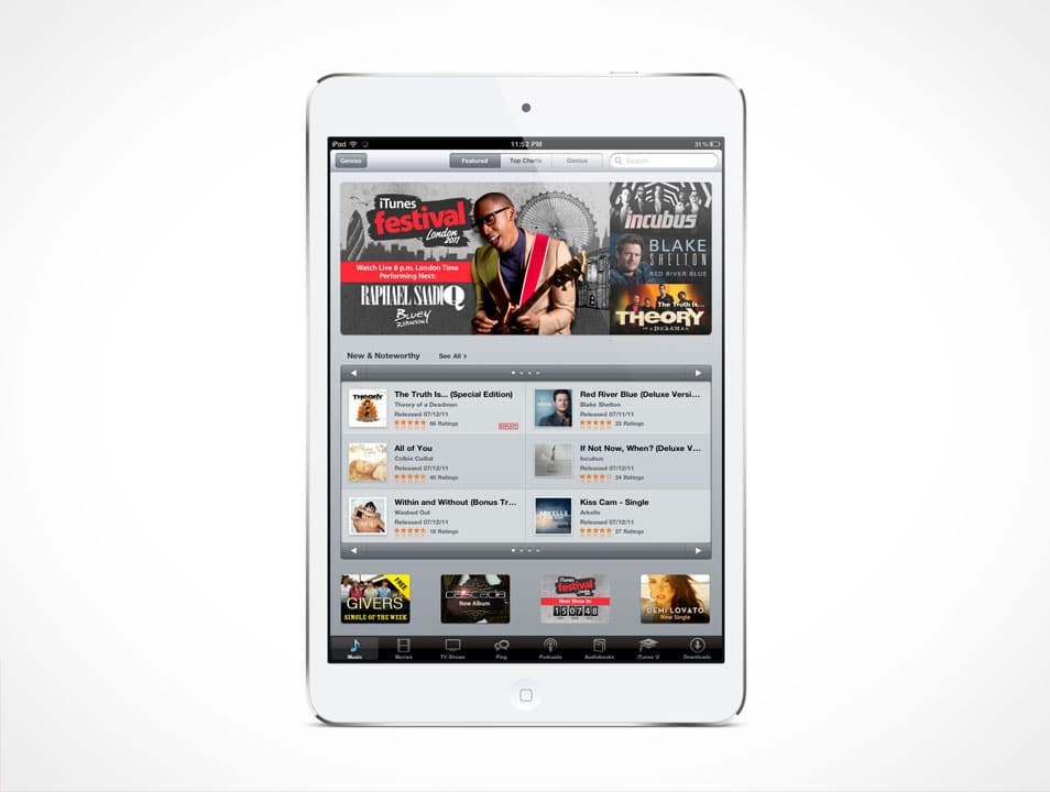 New White iPad Mini Mockup