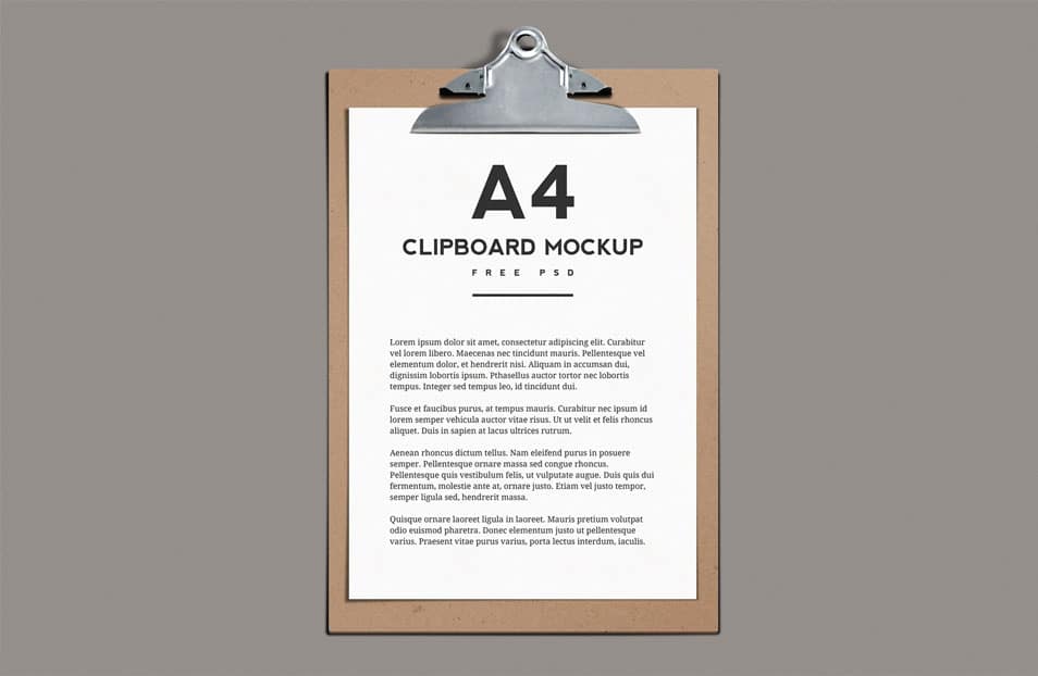 A4 Clipboard Mockup