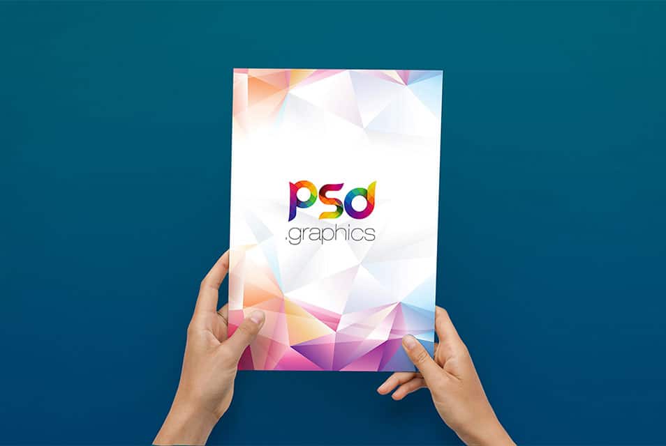 A4 Flyer in Hand Mockup Free PSD