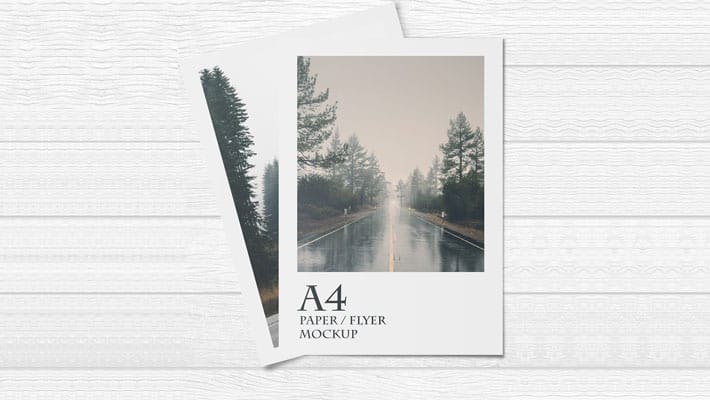 A4 Flyer on Table Mockup