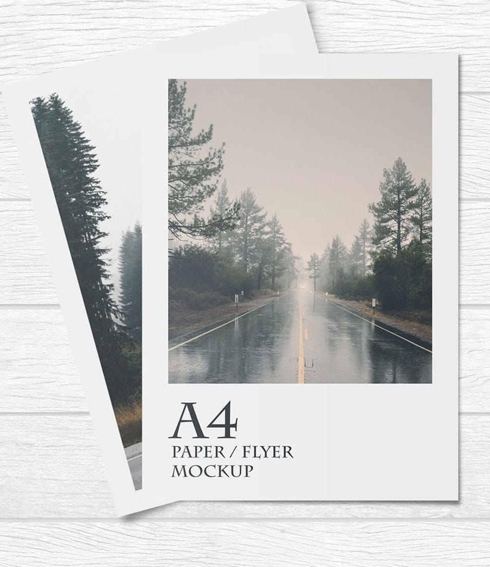 A4 Flyer on Table Mockup