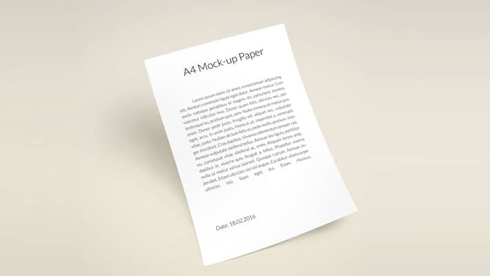 A4 Paper Mockup