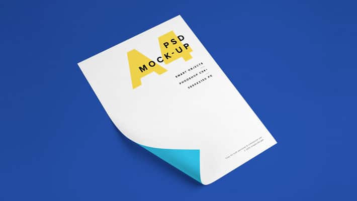 A4 Paper PSD MockUp