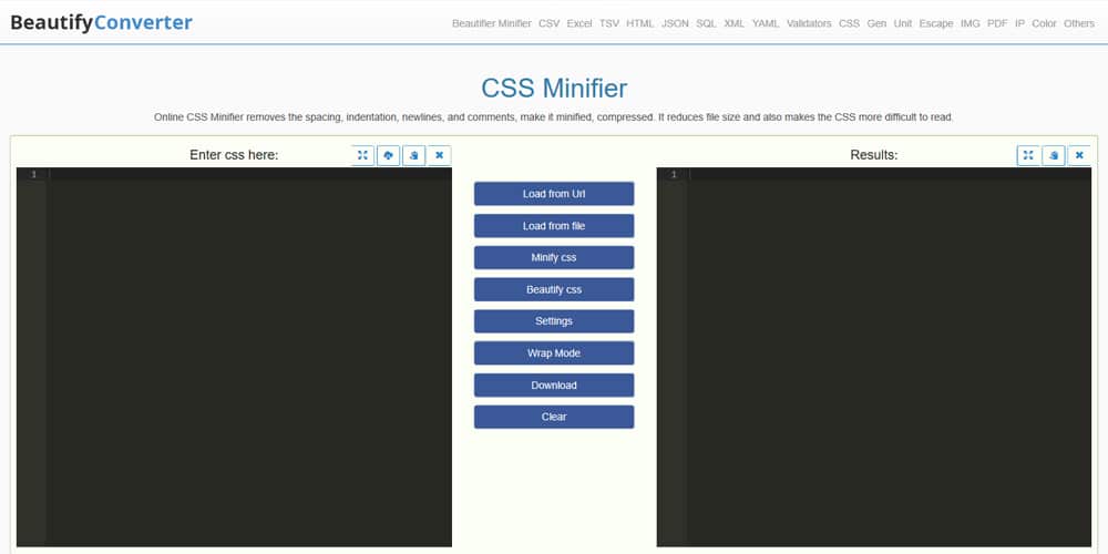 Beautifyconverter CSS Minifier