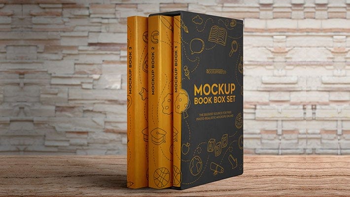 Book Box Set Free PSD Mockups