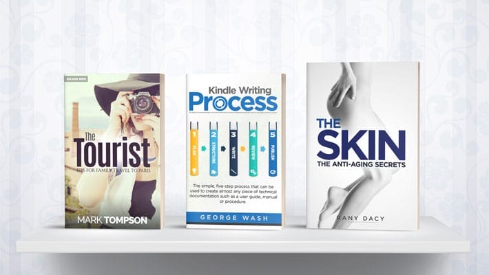 Bookshelf Mockup with 3 Books