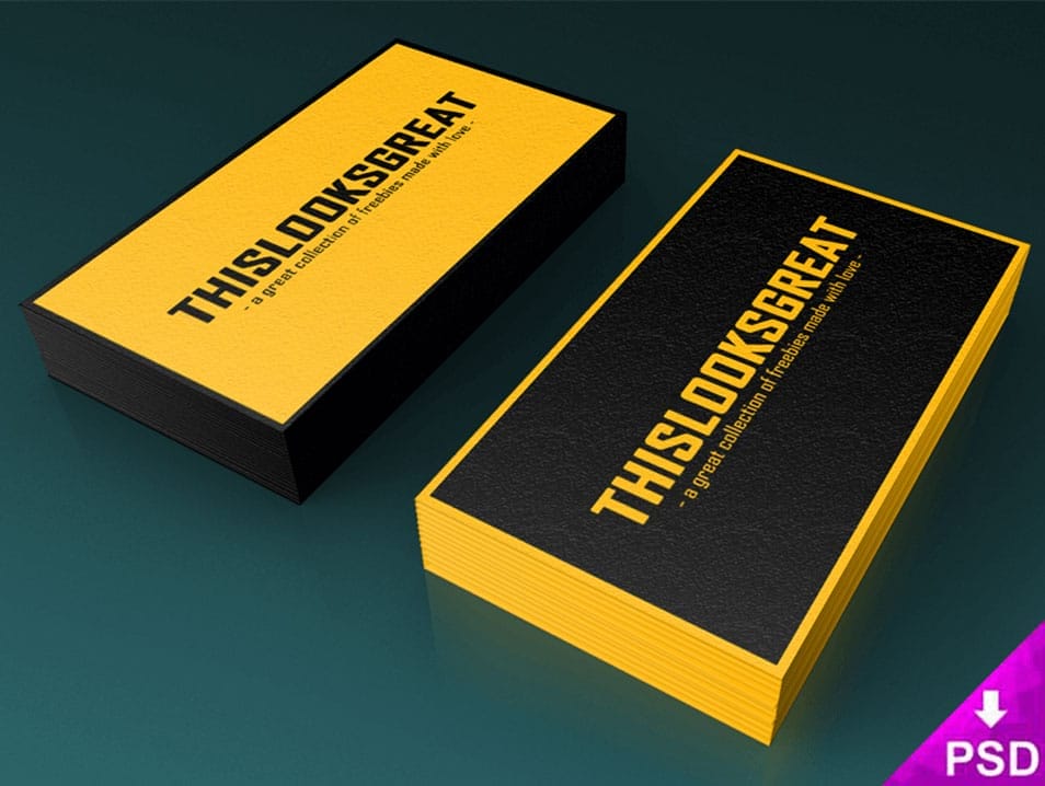 Business Card Stacks Mockup