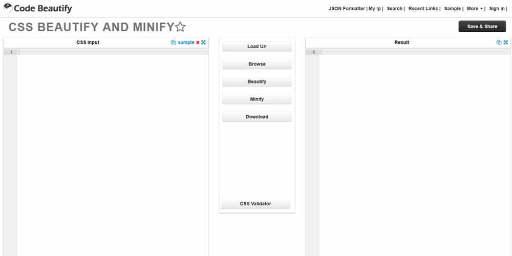 CSS Beautify and Minify