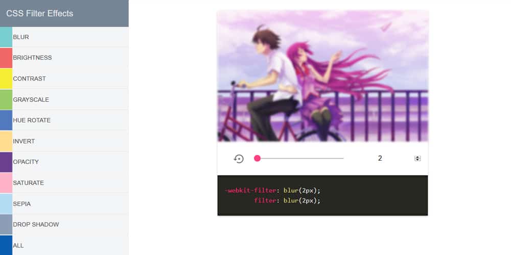 CSS Filter Generators & Libraries 19 CSS Filter Effects Generator