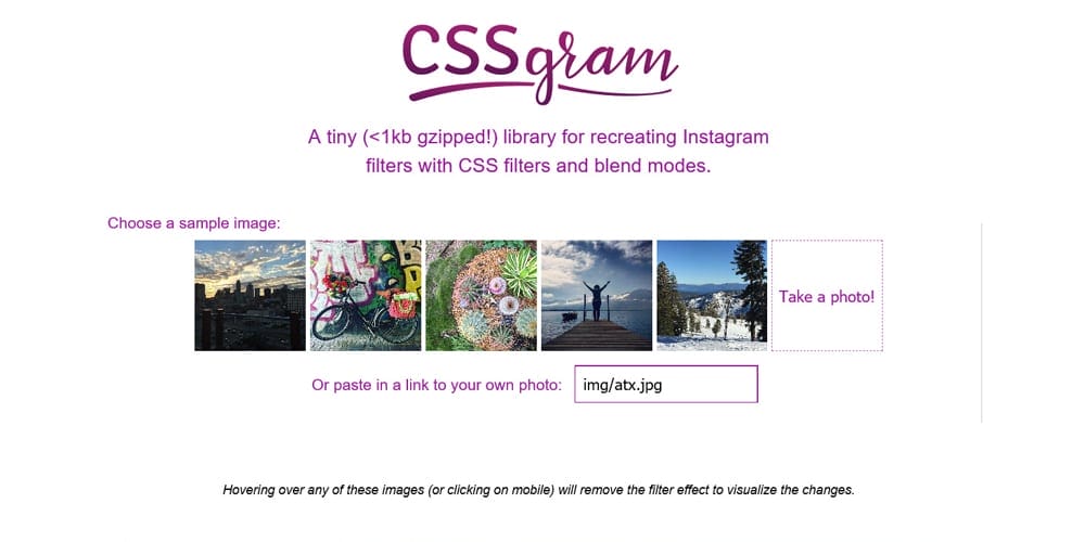 CSS Filter Generators & Libraries 16 CSSGram