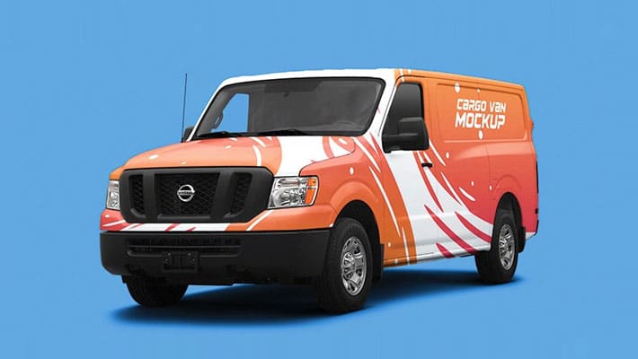 Cargo Van Mockup Free PSD
