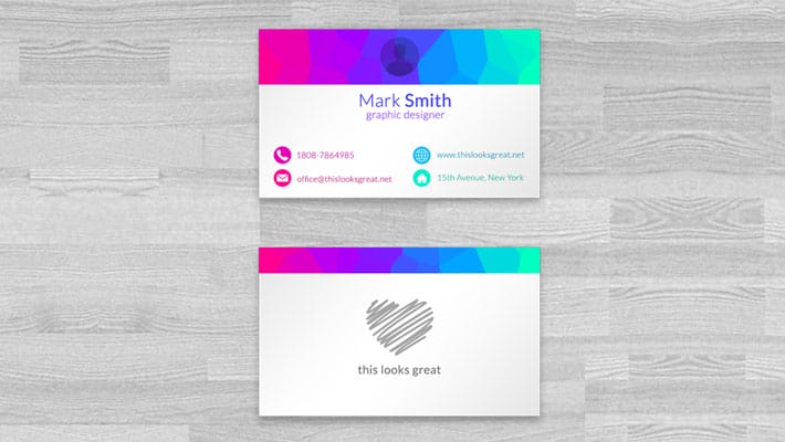 Colored Business Cards Mockup