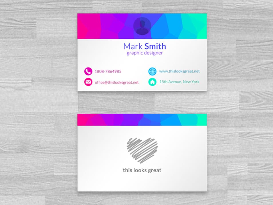 Colored Business Cards Mockup