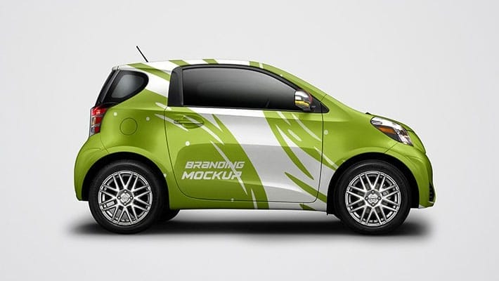 Electric Car Mockup Free PSD