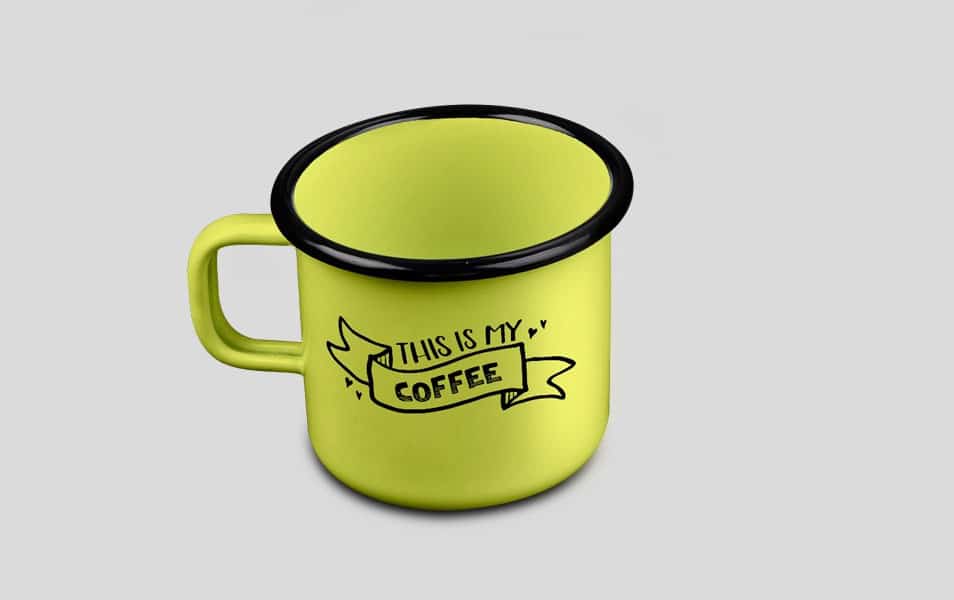 Enamel Mug PSD Mockup